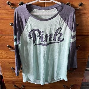 PINK Long Sleeve Blue and Green Longe Sleeve